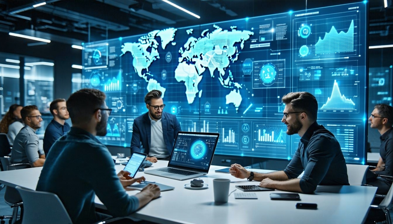 Team collaborating on innovative SAP solutions using AI-driven insights